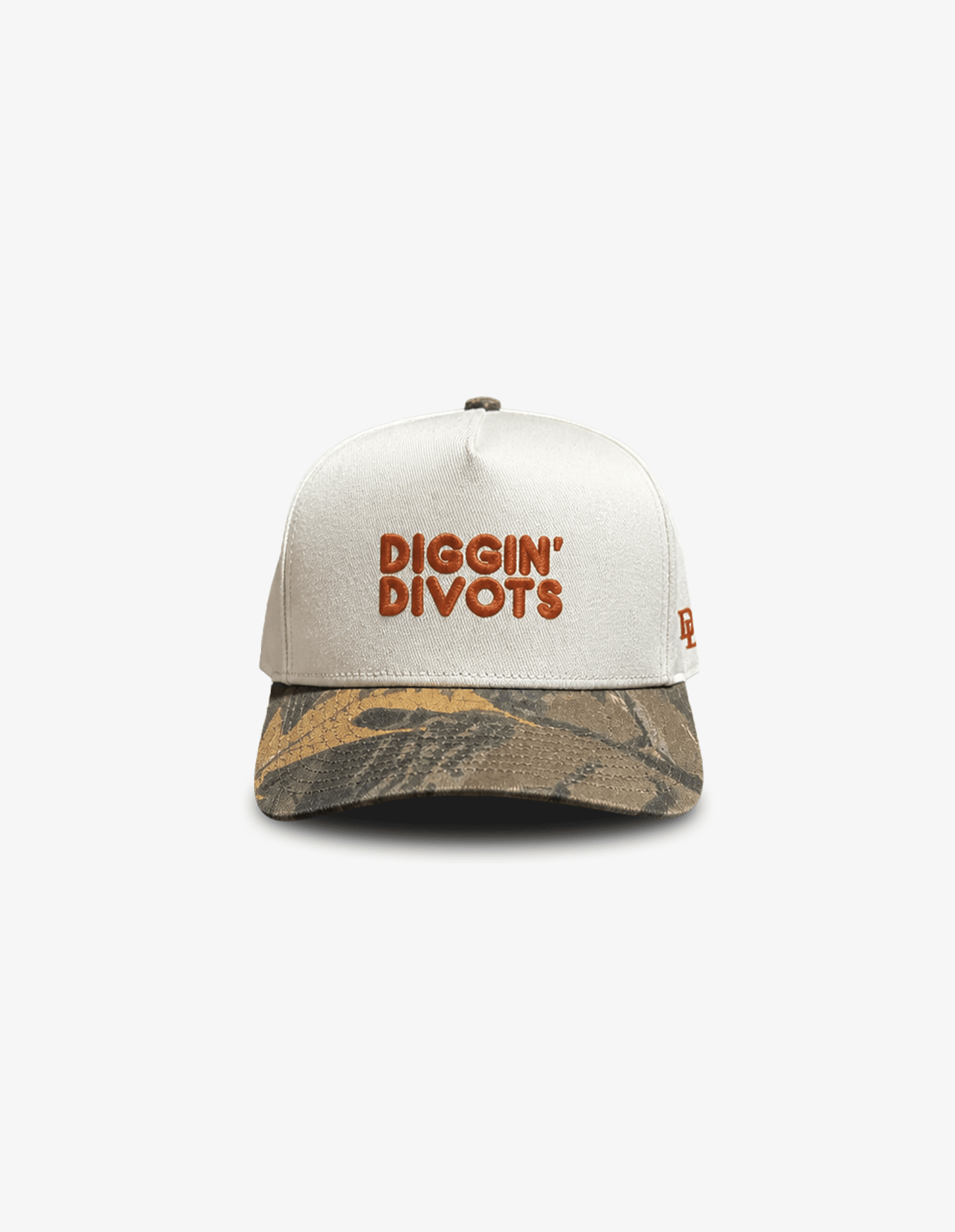 Diggin Divots Logo Embroidered Camo Frame Cap
