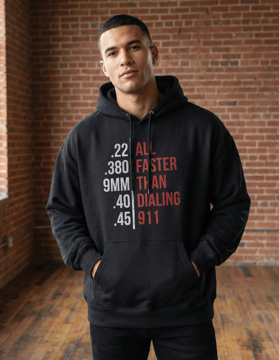 Faster Than Dailing 911 Hoodie Graphic Fleece Hoodie Greater Half
