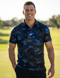 Thumbnail for Blue Camo Polo Golf Polo Greater Half