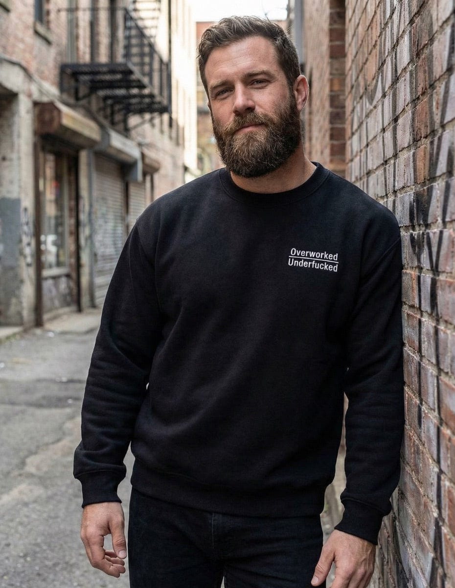 Overworked Embroidered Fleece Crewneck