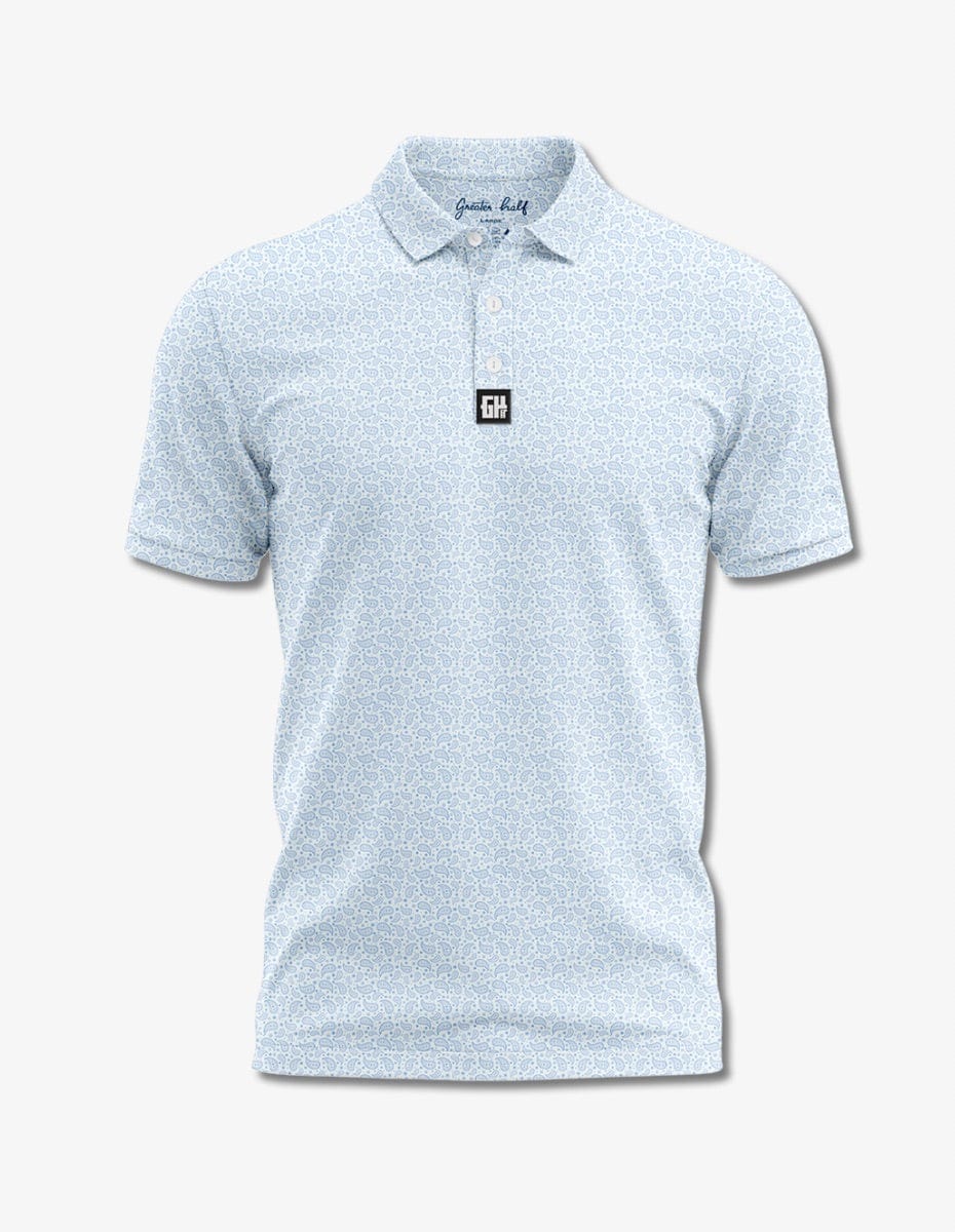 White Paisley Polo Golf Polo Greater Half