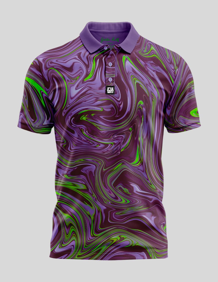 Ink Spill Polo Golf Polo Greater Half S Purple