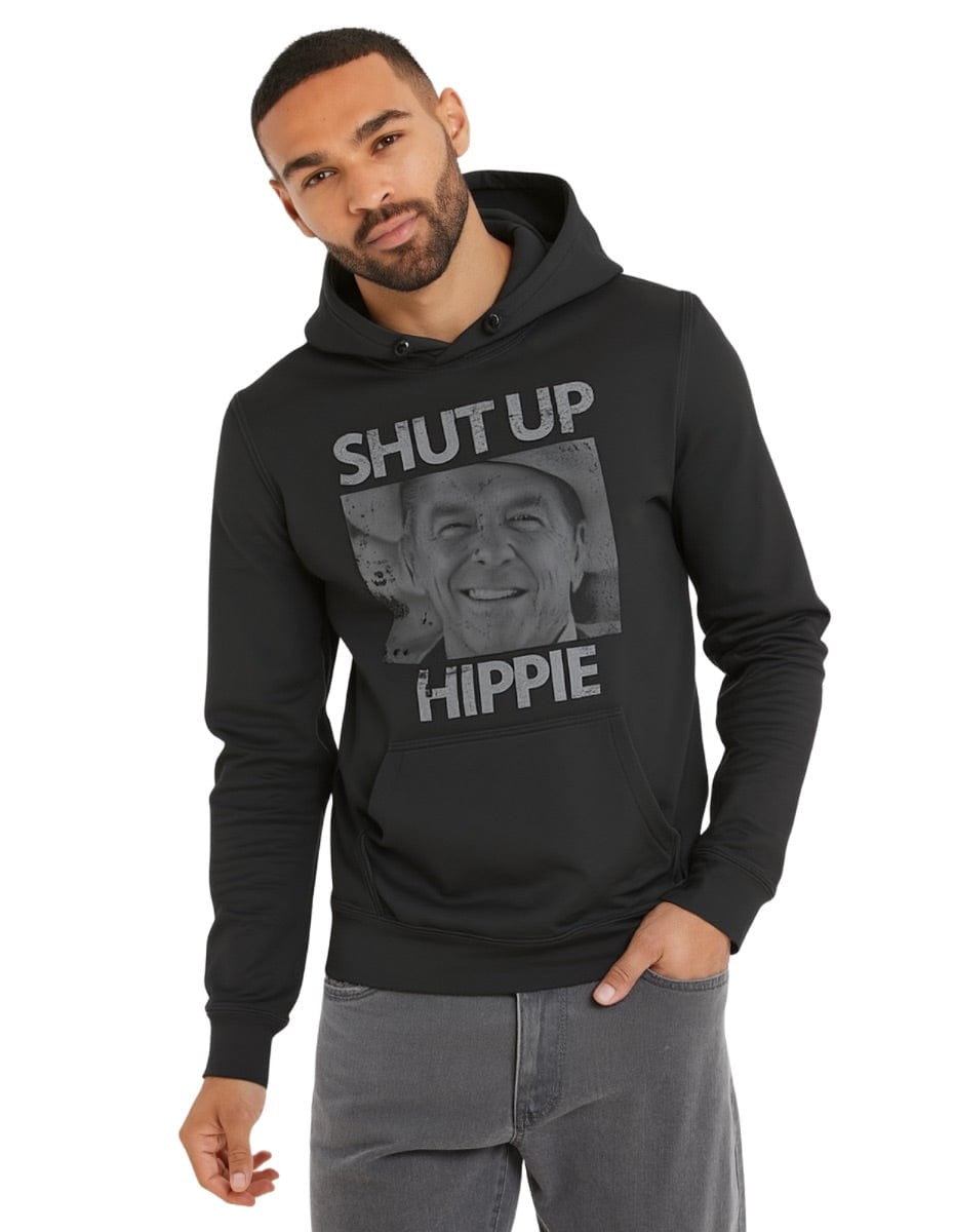 Shut Up Hippie Hoodie Graphic Fleece Hoodie Greater Half
