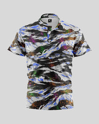 Thumbnail for Tiger Splatter Henley Polo Henley Polo Greater Half S