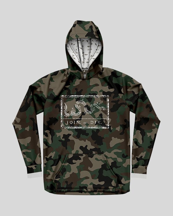 Join Or Die Woodland Camo (Flat Hem) Apex Hoodie Apex Hoodie Greater Half S