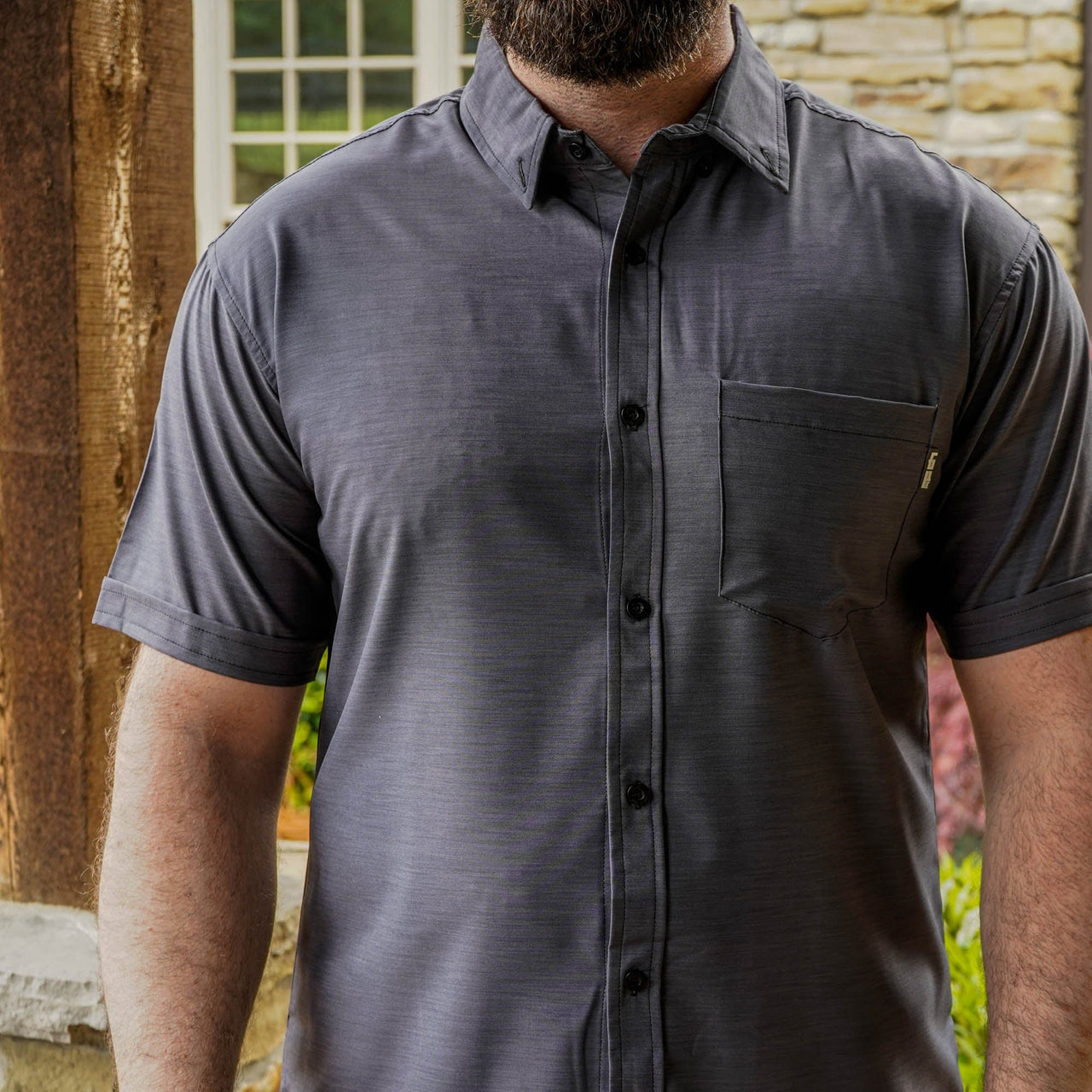 Dark Heather Button Down - Greater Half