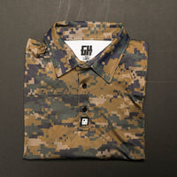 Thumbnail for Woodland Digital Camo - Size S ONLY Golf Polo Greater Half