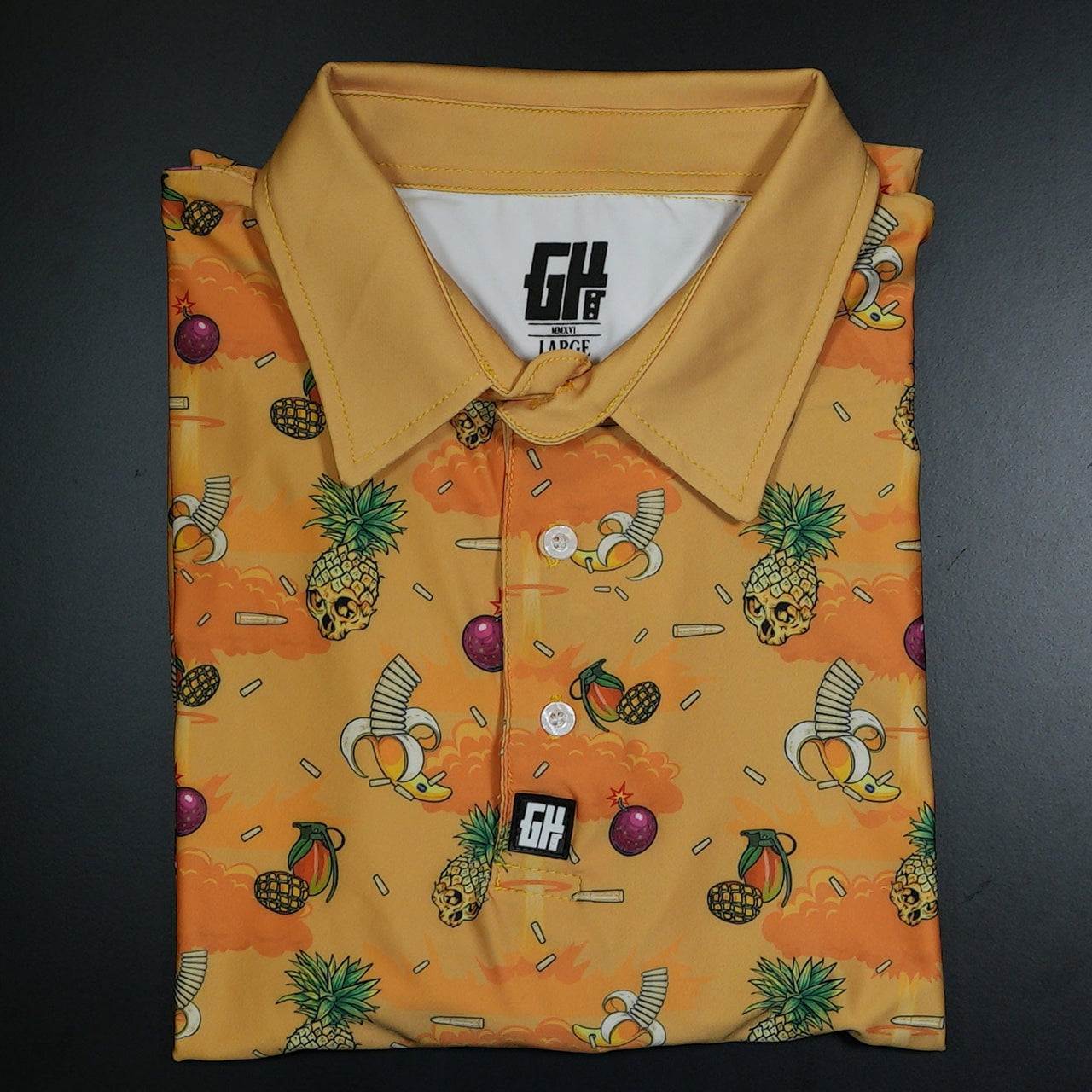 Fruit War - Size L, XL ONLY Golf Polo Greater Half