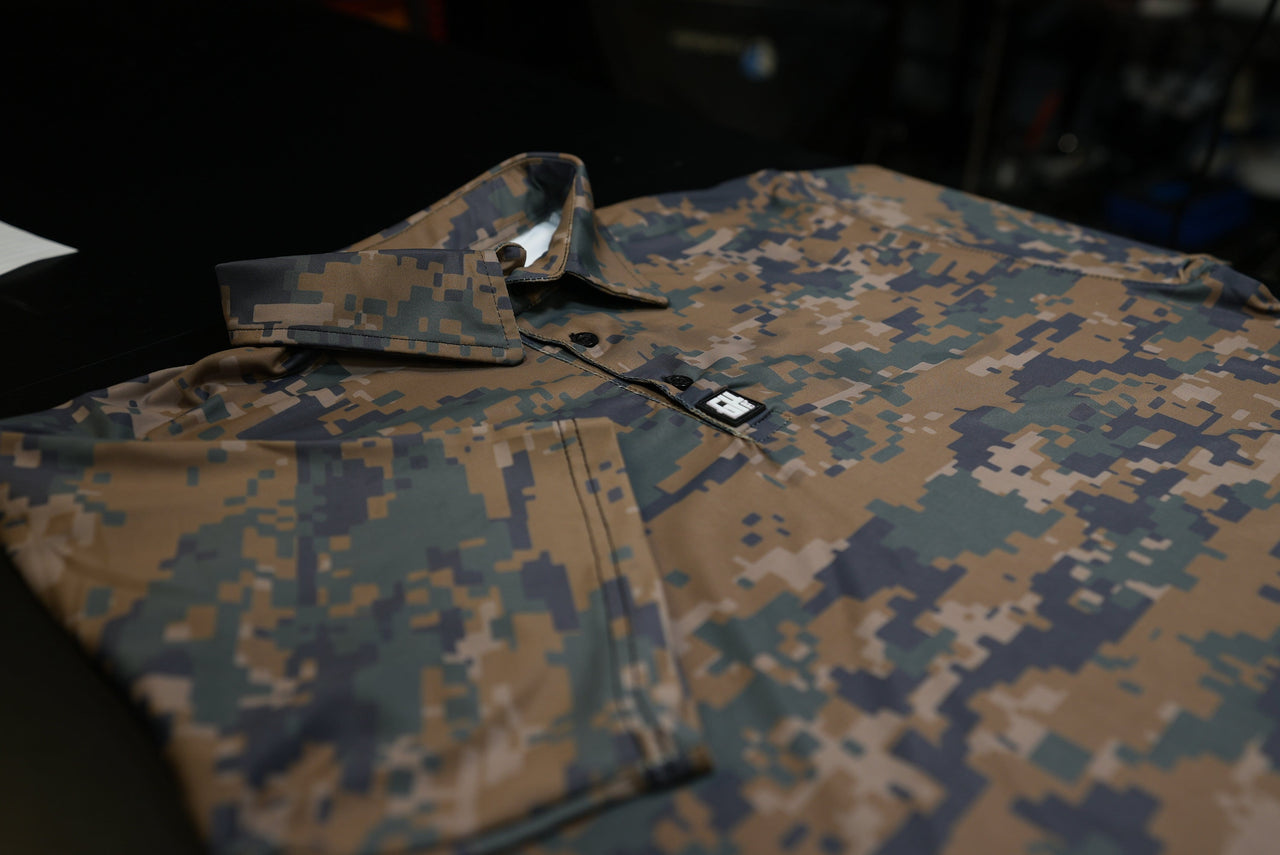 Woodland Digital Camo - Size S ONLY Golf Polo Greater Half