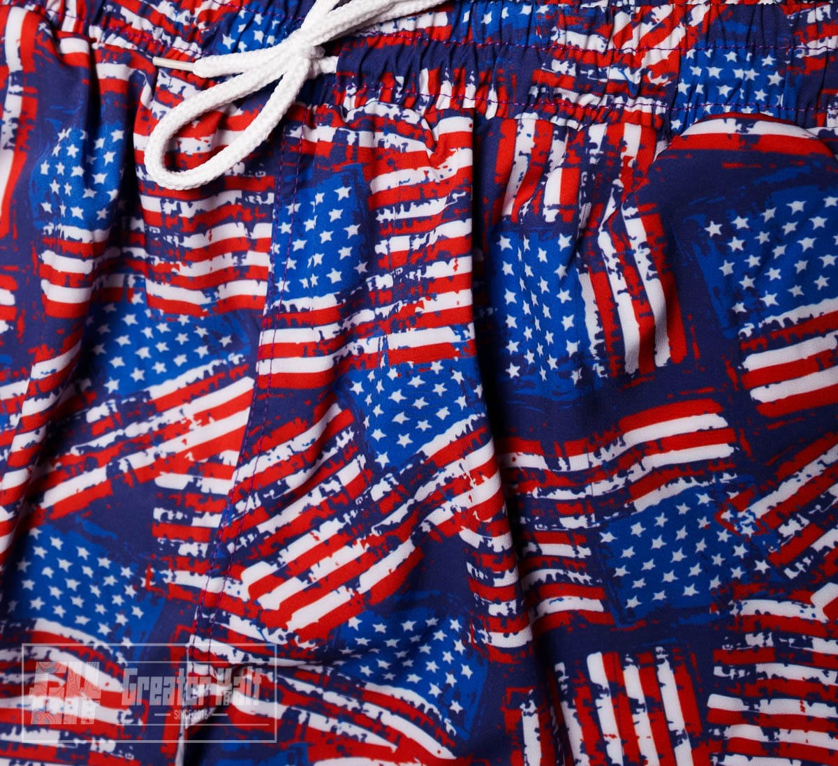 Distressed American Flag Swim Trunks - Greater Half