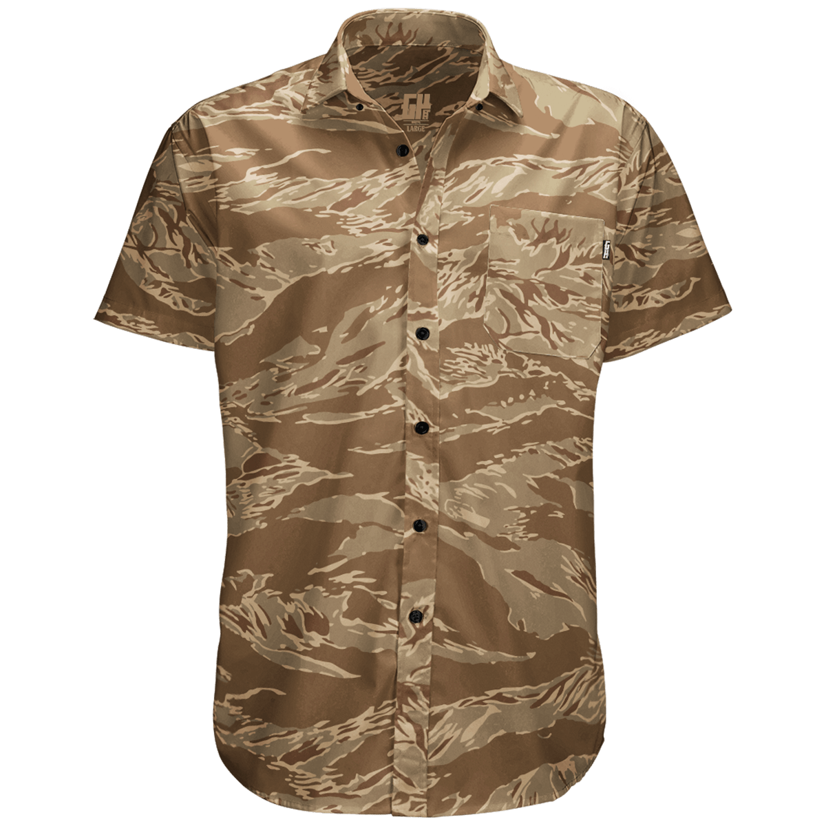 Thumbnail for Desert Tiger Camo Button Down - Greater Half