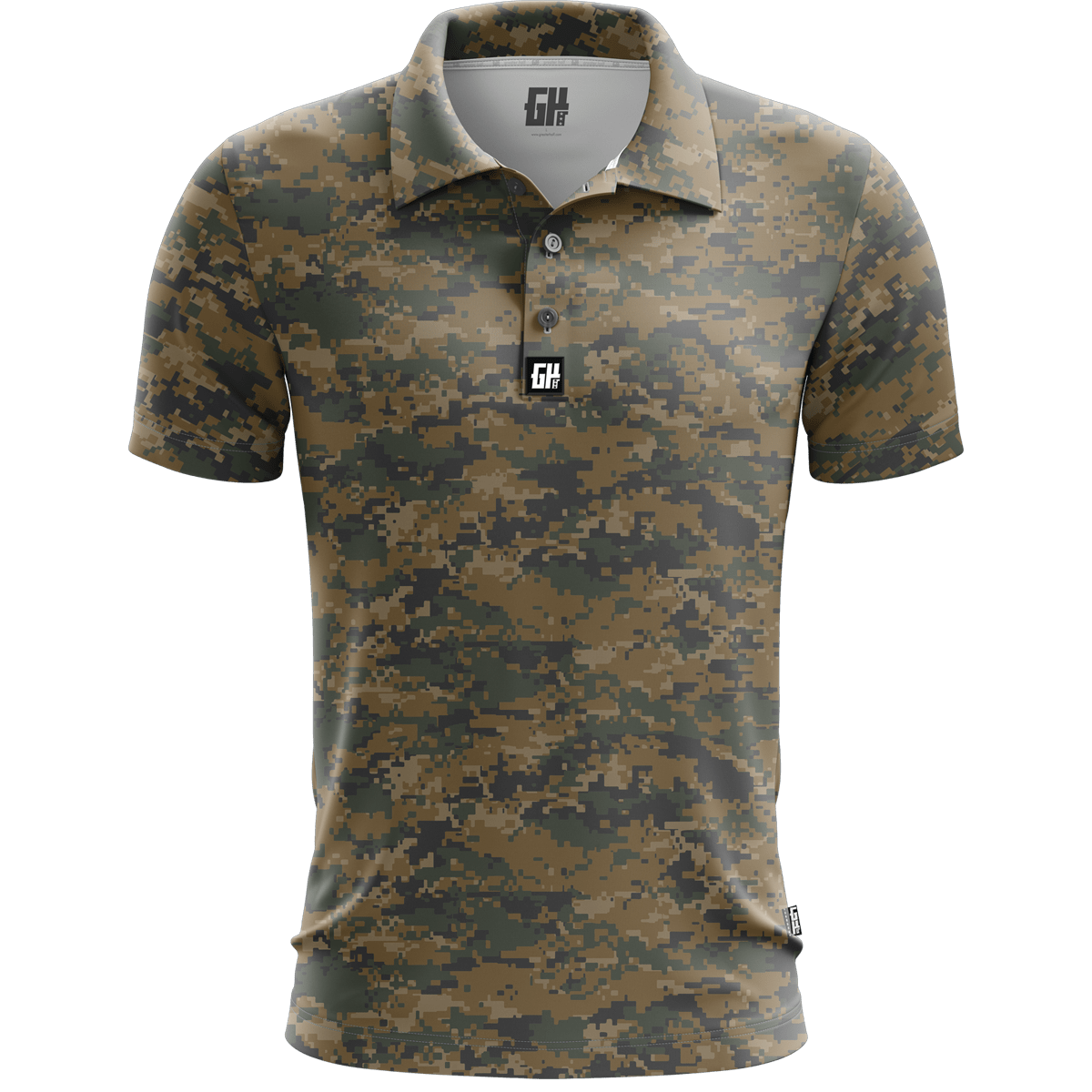 Woodland Digital Camo - Size S ONLY Golf Polo Greater Half S