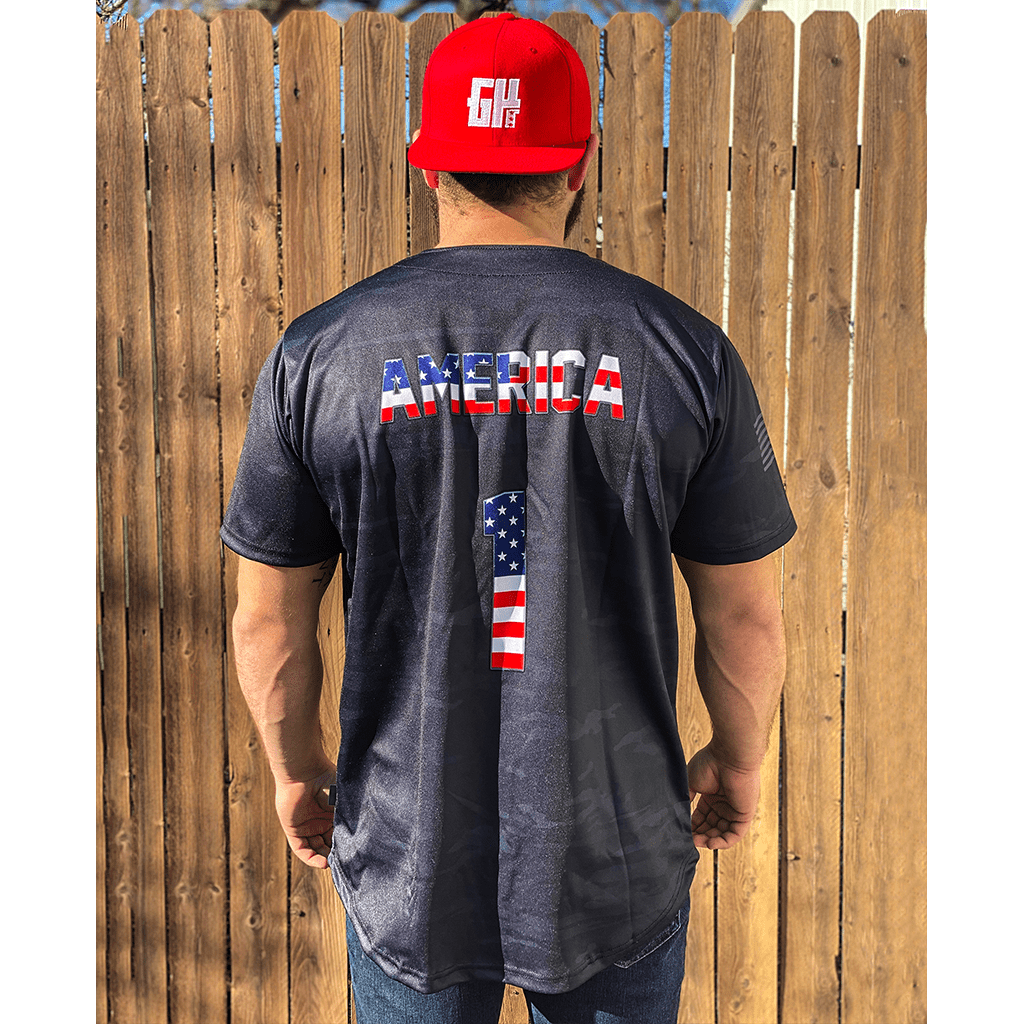 Patriotic America Baseball Jersey - Greater Half