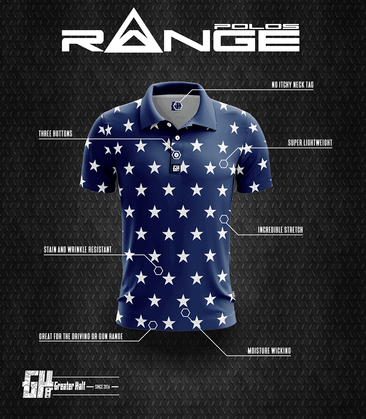 Fruit War - Size L, XL ONLY Golf Polo Greater Half