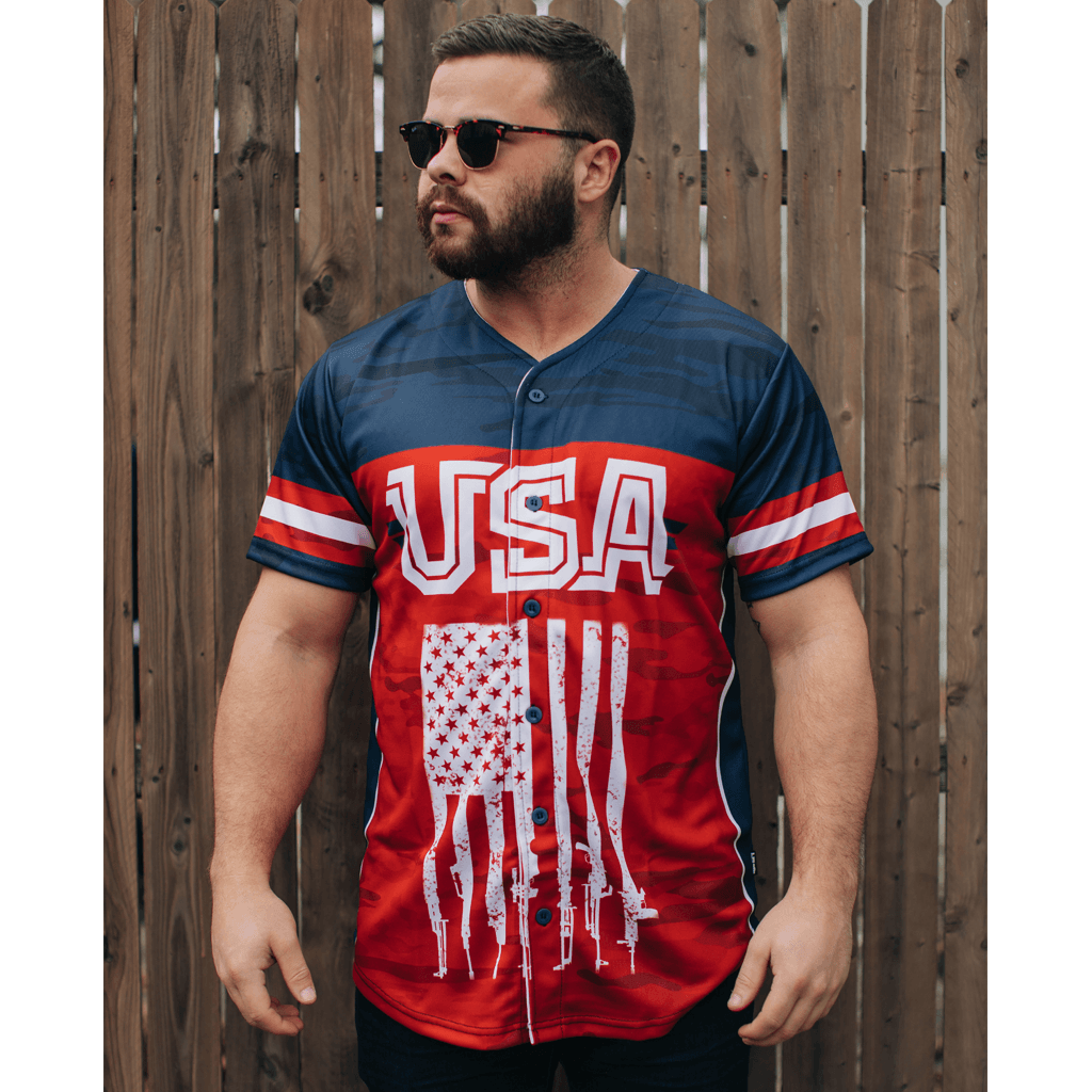 Patriotic America Baseball Jersey - Greater Half