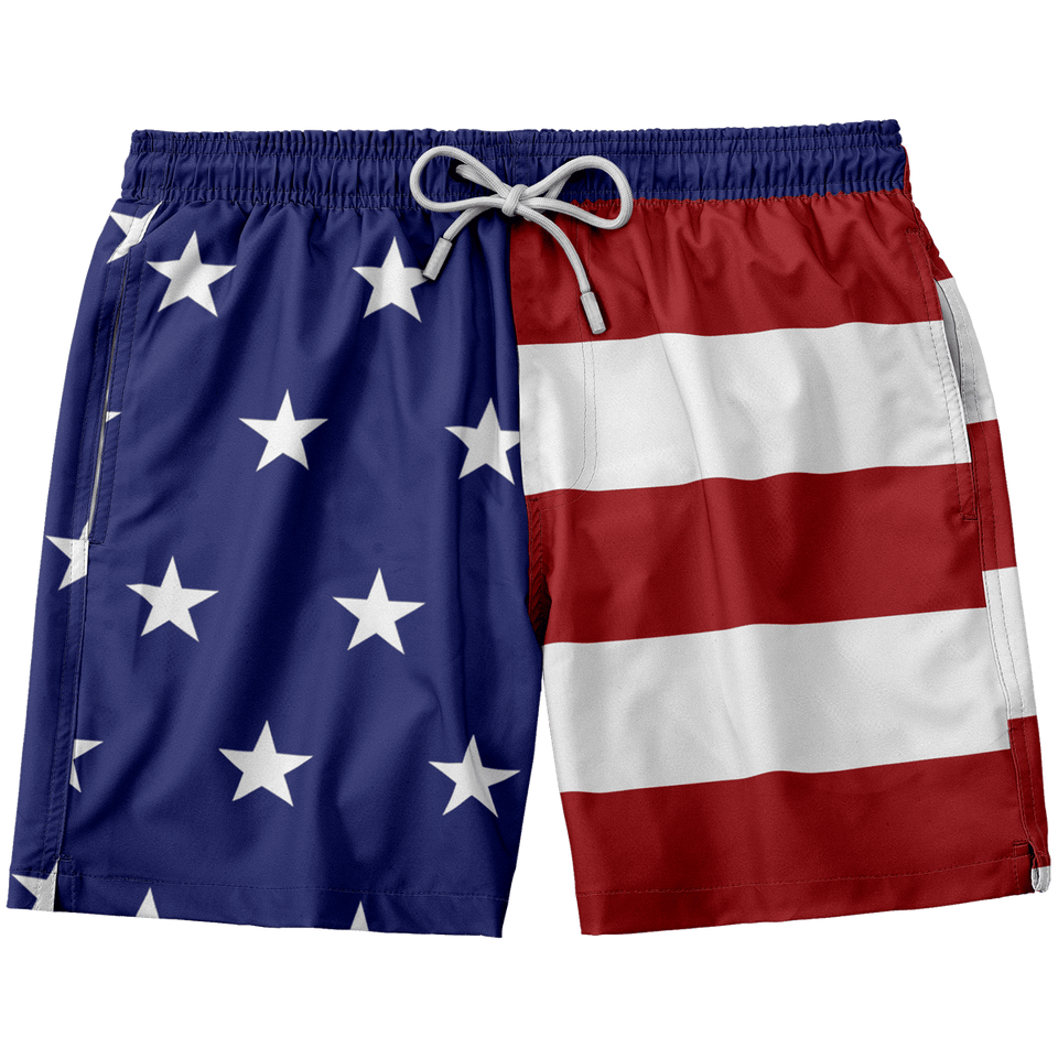 Big and tall deals american flag swim trunks