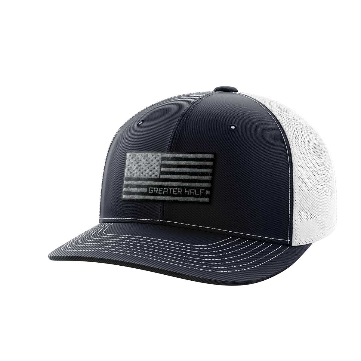 USA Black Flag Woven Patch Hat - Greater Half