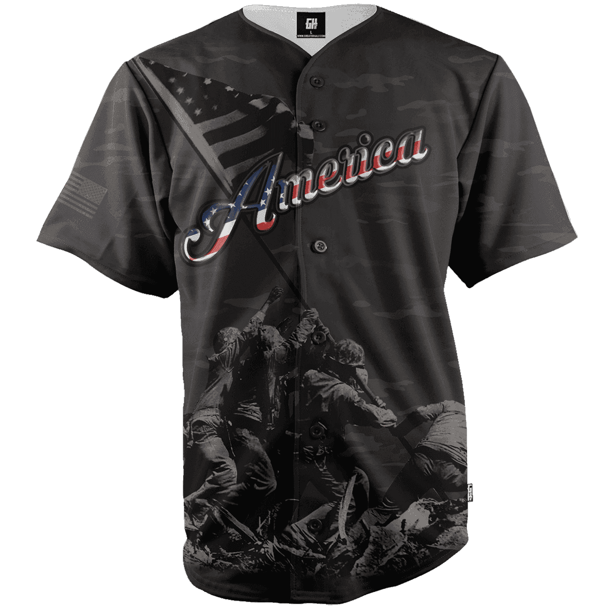 Patriotic America Baseball Jersey - Greater Half